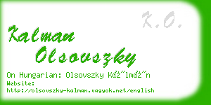 kalman olsovszky business card